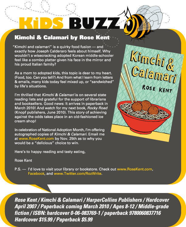 KidsBuzz for the week of 11.16.09: Kimchi and Calamari by Rose Kent
