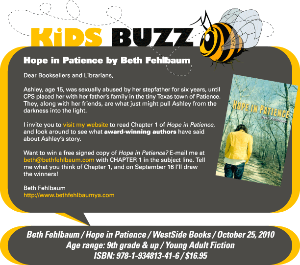KidsBuzz for week of 9.6.10: Hope in Patience by Beth Fehlbaum