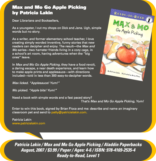 KidsBuzz for week of 9.6.10: Max and Mo Go Apple Picking by Patricia Lakin