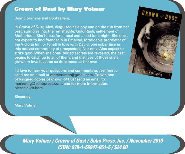AuthorBuzz for week of 9.6.10: Crown of Dust by Mary Volmer